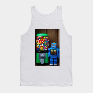 Gum Machine And Blue Robot Tank Top